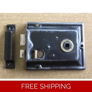 RESTORED VICTORIAN STEEL RIM LATCH & KEEP